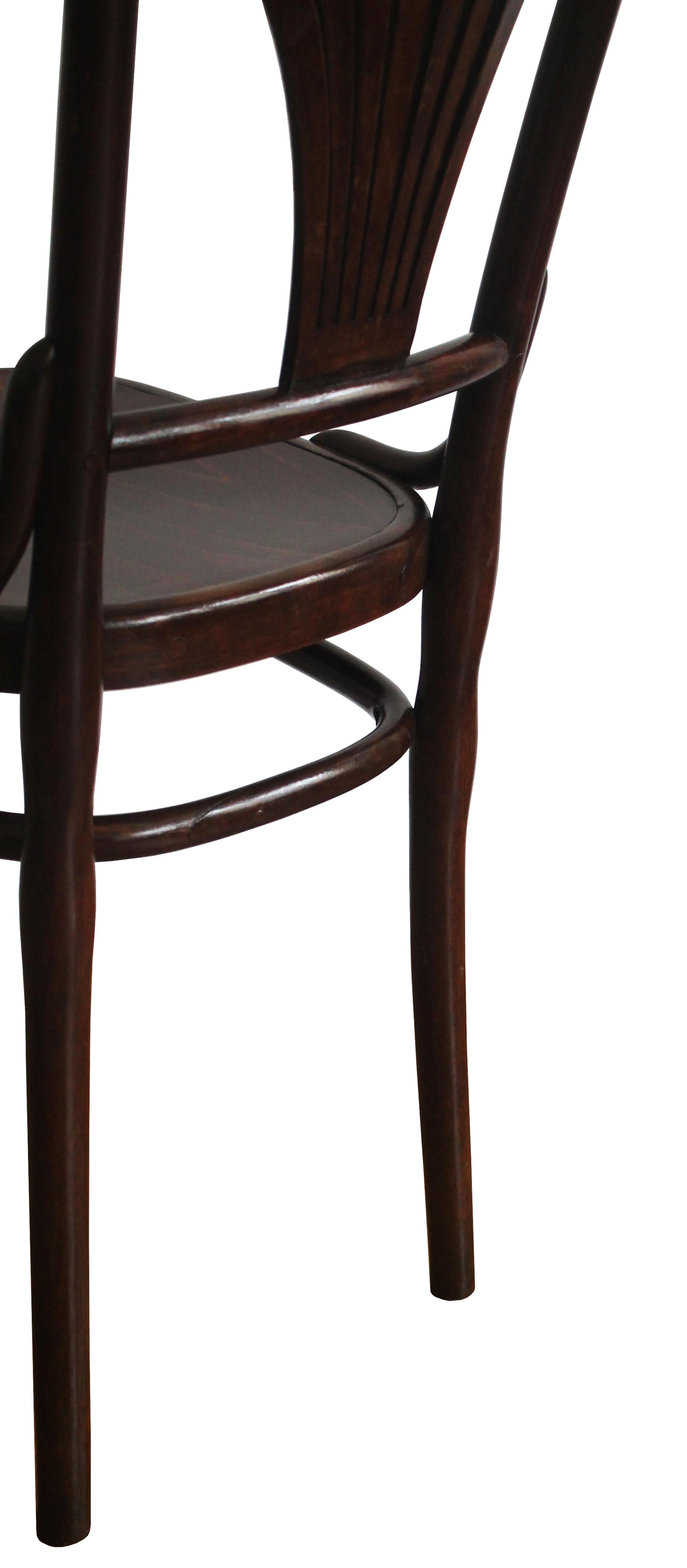 Pair of 1910's dining chairs model no.221 by Gebrüder Thonet For Sale 1