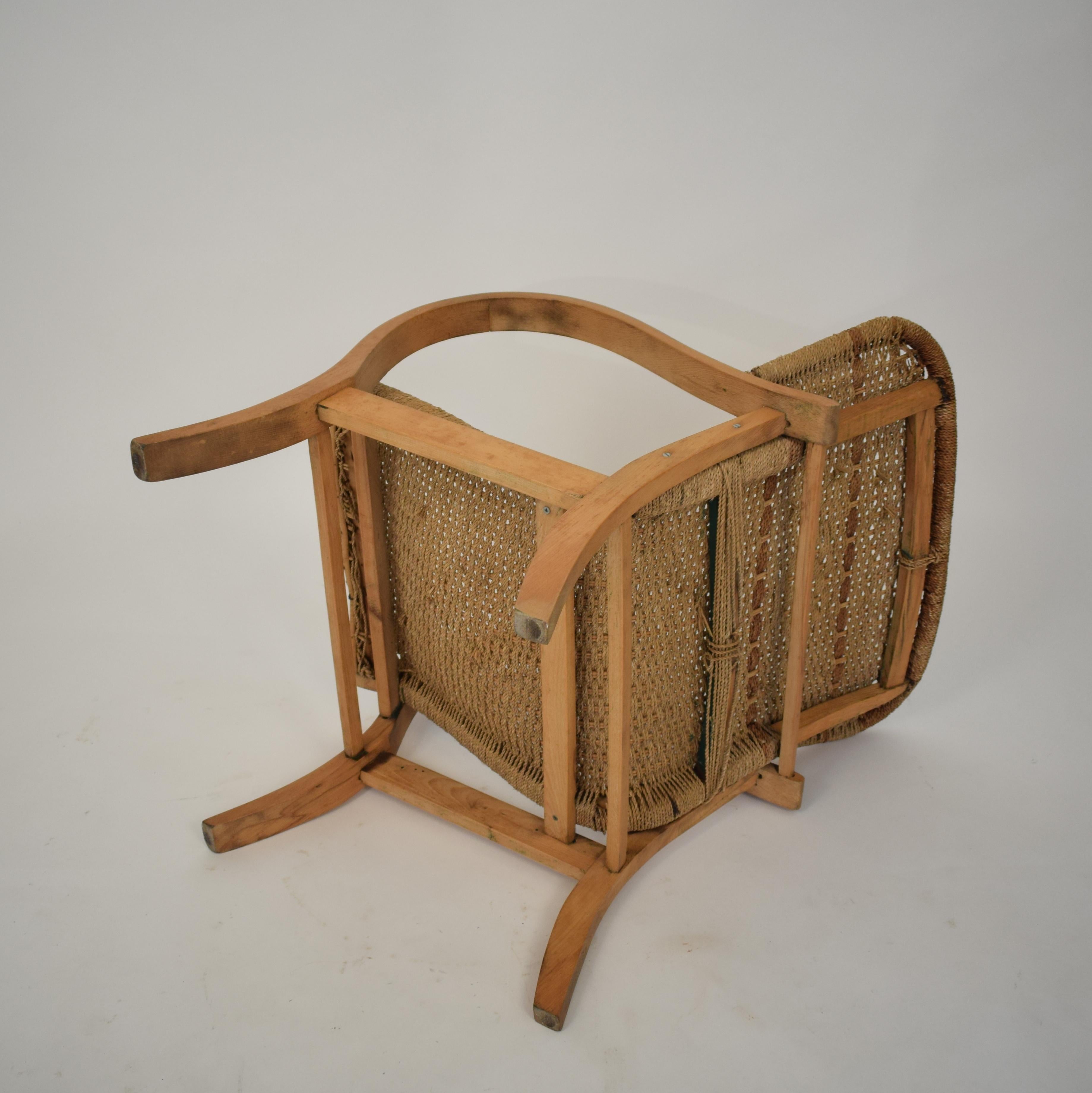 Ein Paar Bauhaus-Sessel aus Buche und geflochtenem Seil/Schilfrohr von Erich Dieckmann, 1920 11