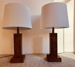 Pair of 1920s American Art and Crafts Copper Table Lamps