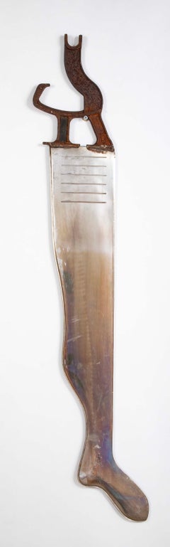 Paire de civières en acier et en fer des années 1920, art populaire industriel