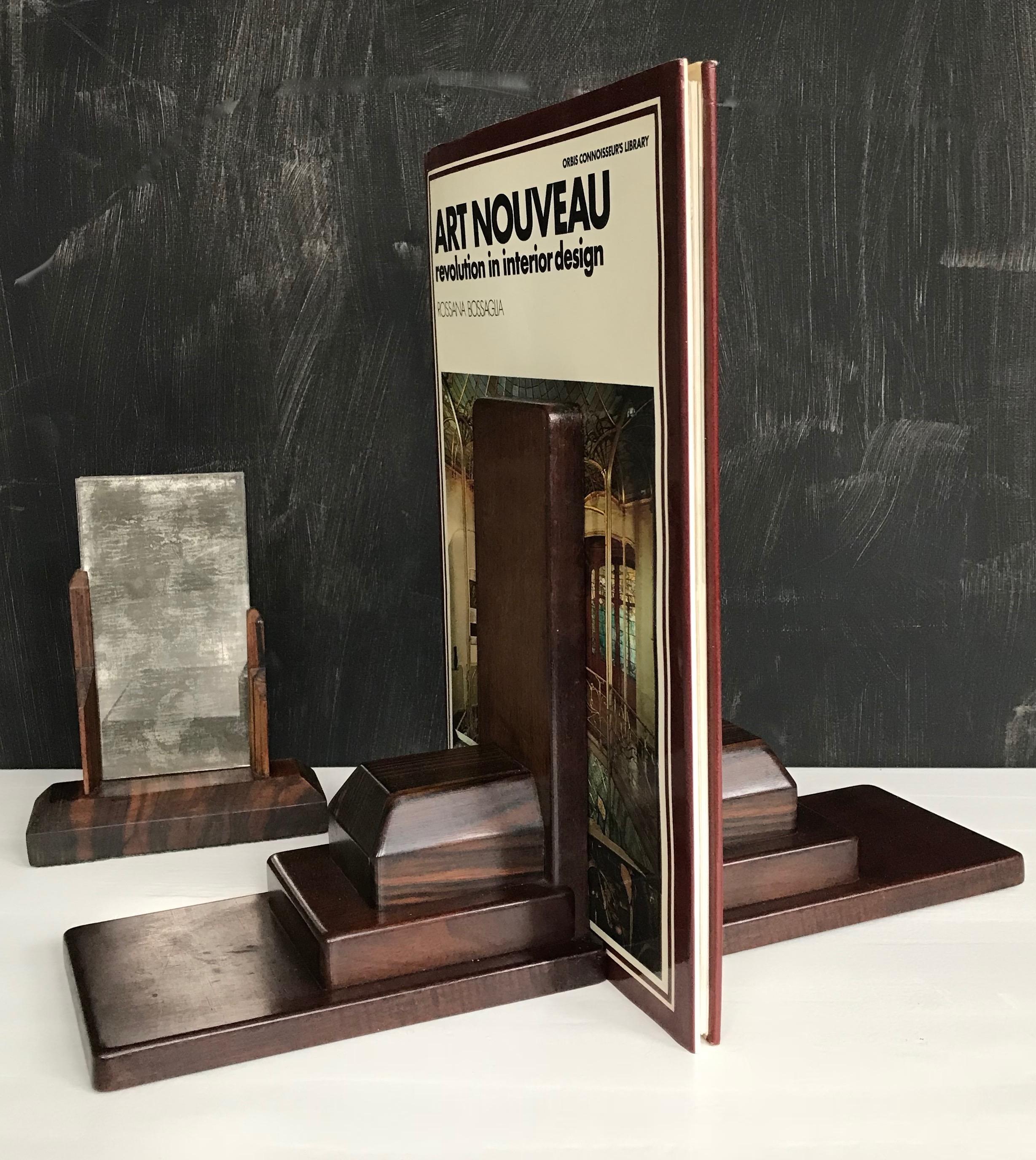 Pair of 1920s Amsterdam School Solid Hardwood Large Bookends For Sale 4