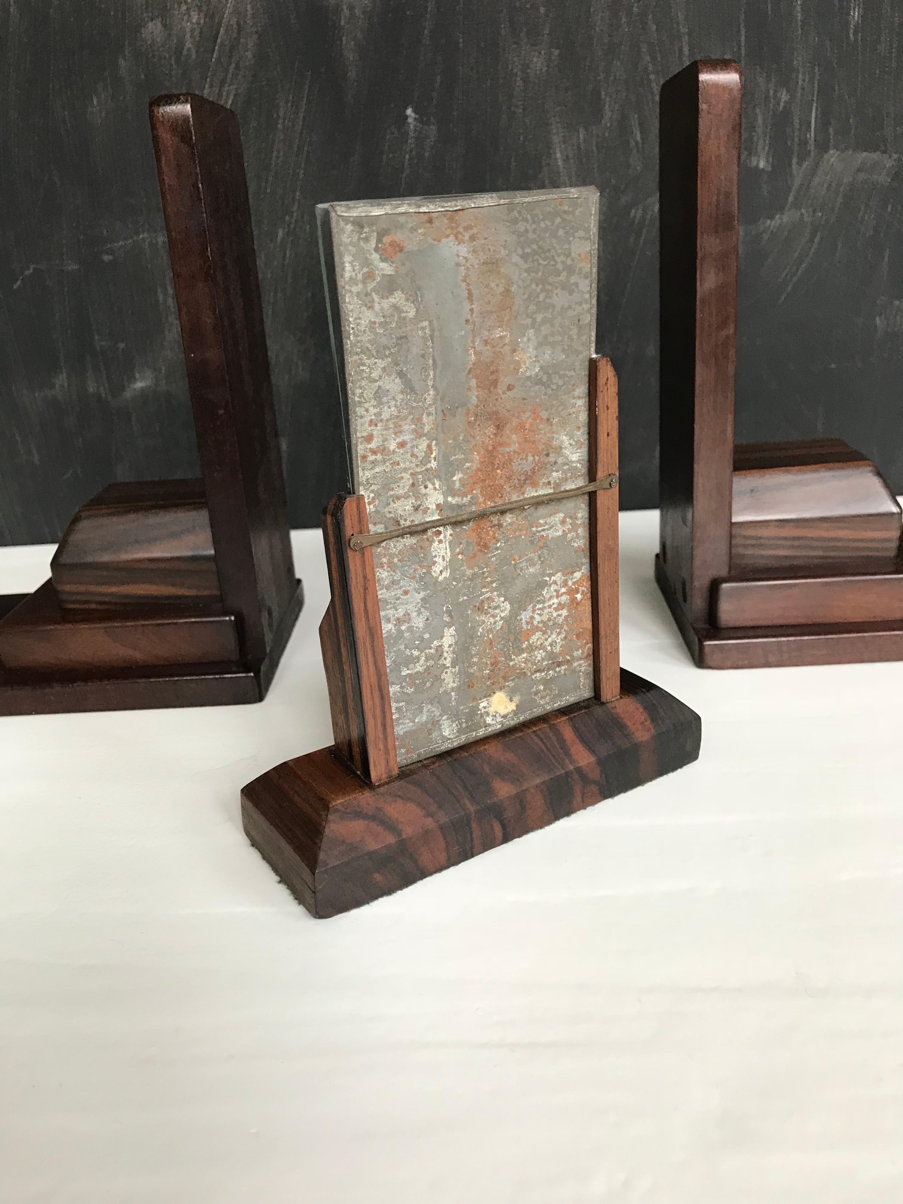 Pair of 1920s Amsterdam School Solid Hardwood Large Bookends For Sale 5