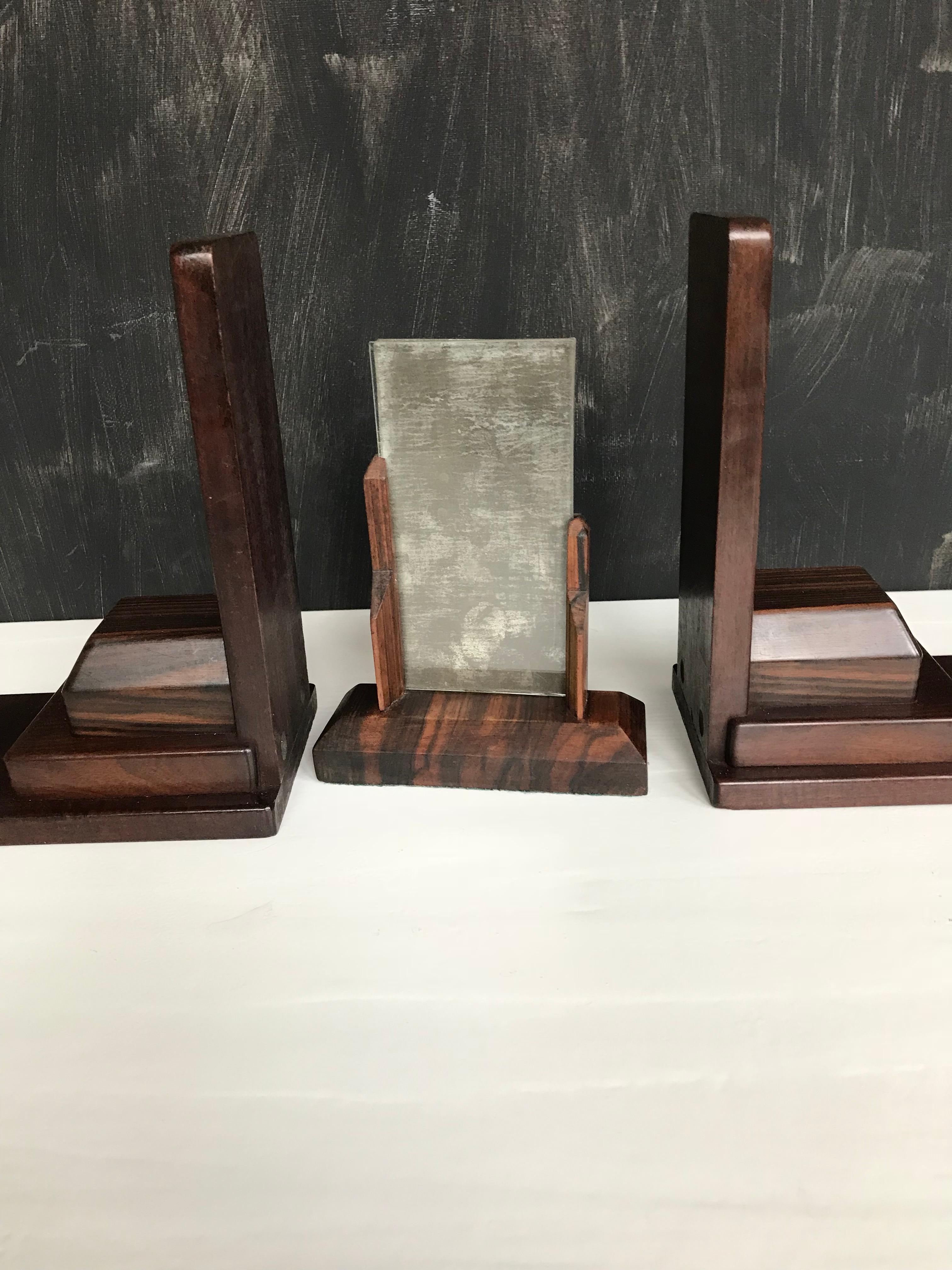 Pair of 1920s Amsterdam School Solid Hardwood Large Bookends For Sale 6
