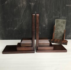 Pair of 1920s Amsterdam School Solid Hardwood Large Bookends