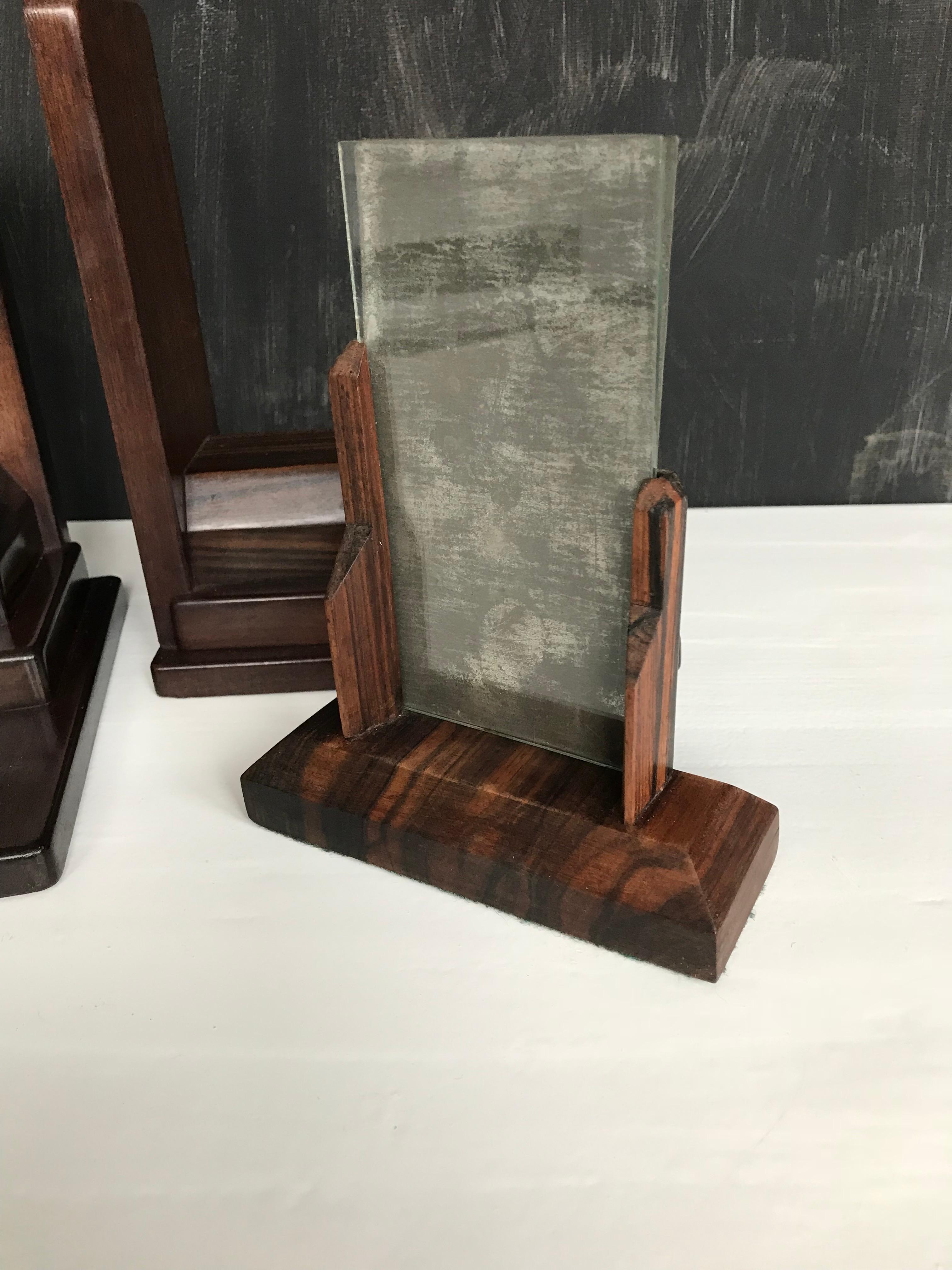 Dutch Pair of 1920s Amsterdam School Solid Hardwood Large Bookends For Sale
