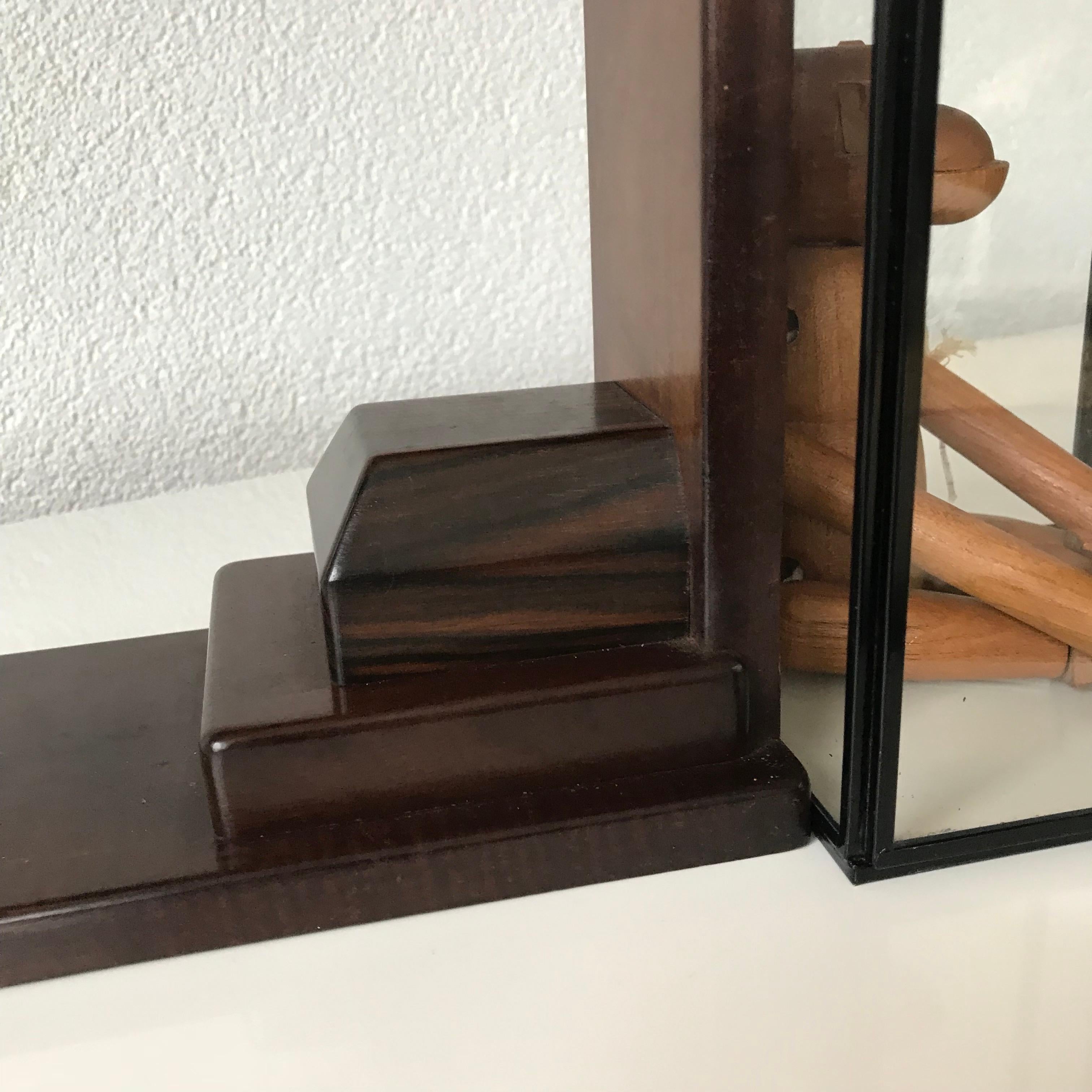 Pair of 1920s Amsterdam School Solid Hardwood Large Bookends For Sale 1