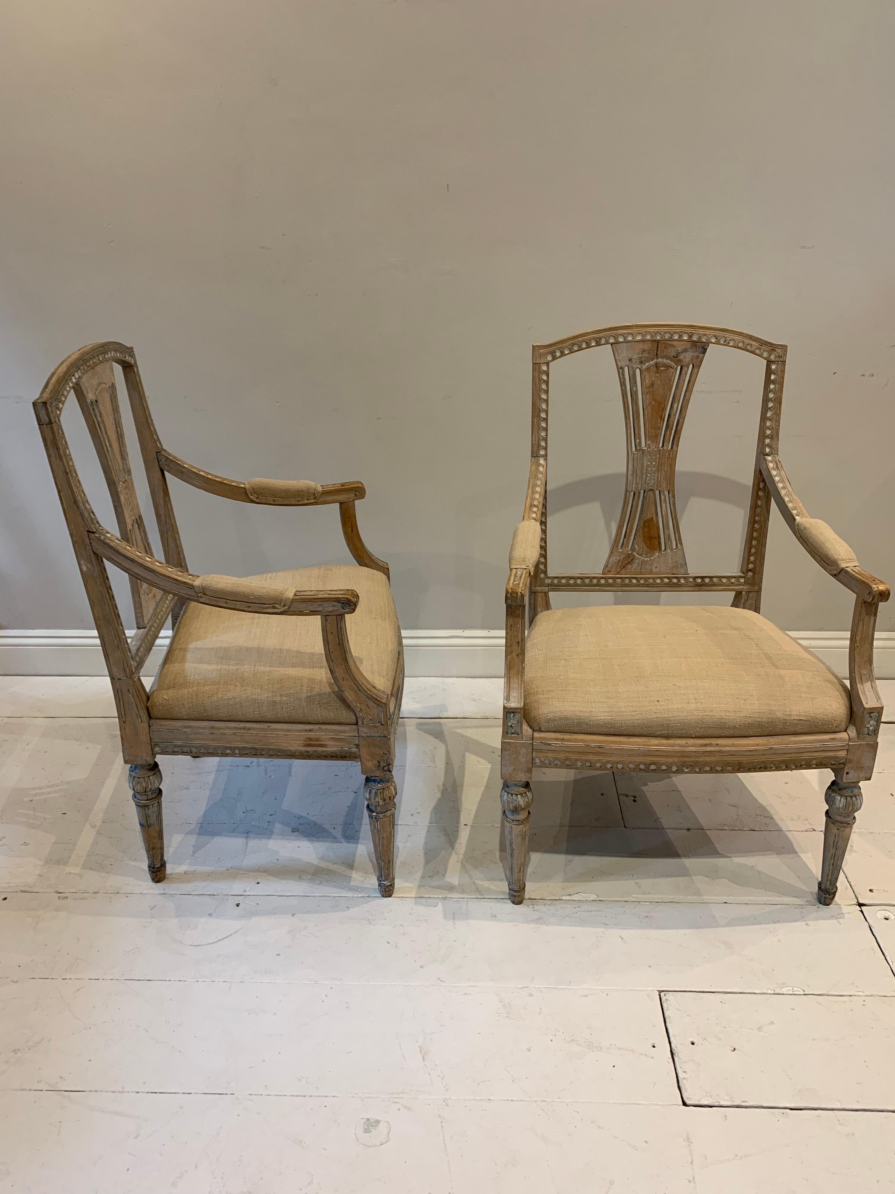 Pair of 1920’s Armchairs Hand-Scraped to Their Original Paint For Sale 2