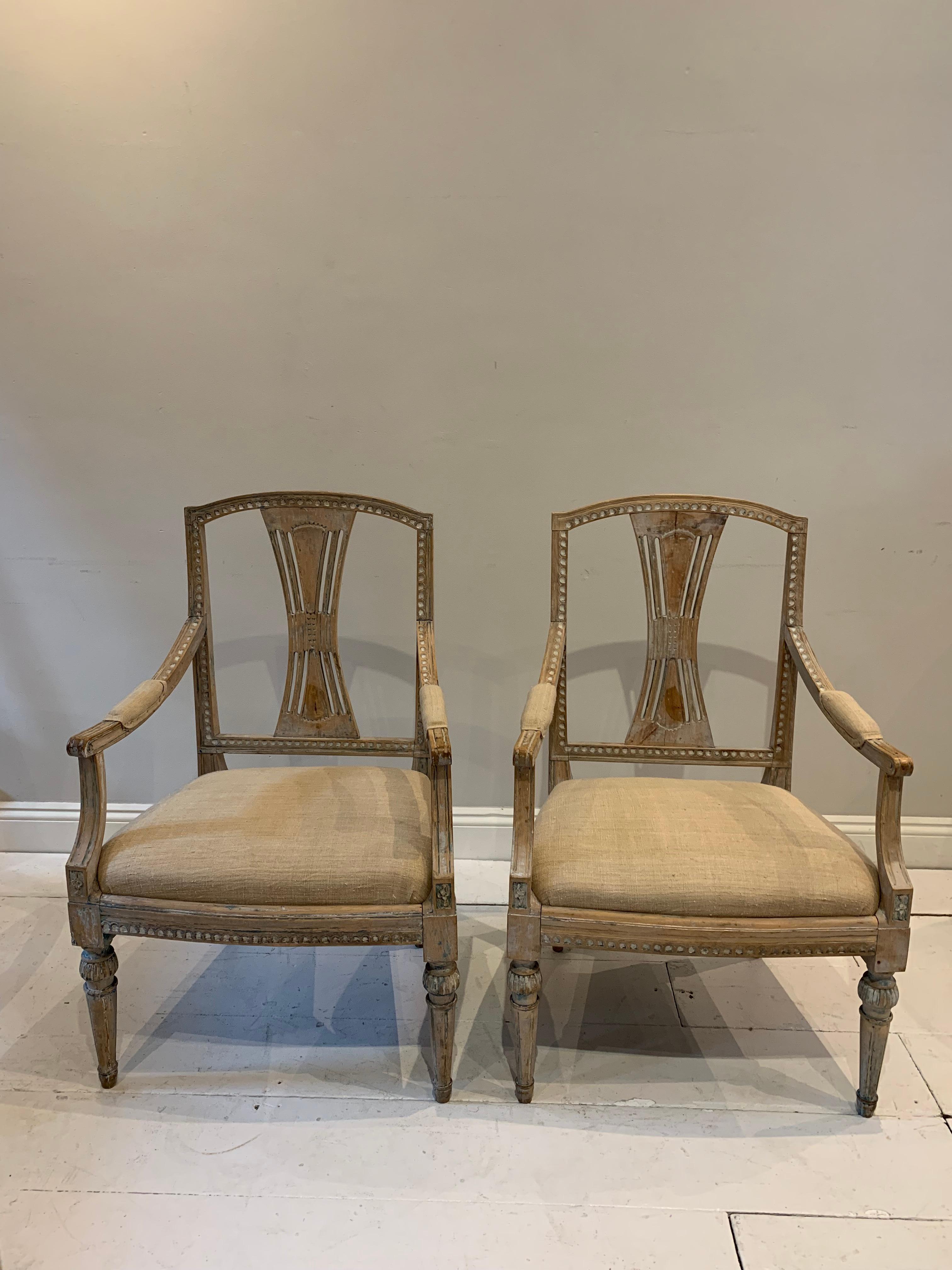 Pair of 1920’s Armchairs Hand-Scraped to Their Original Paint For Sale 7