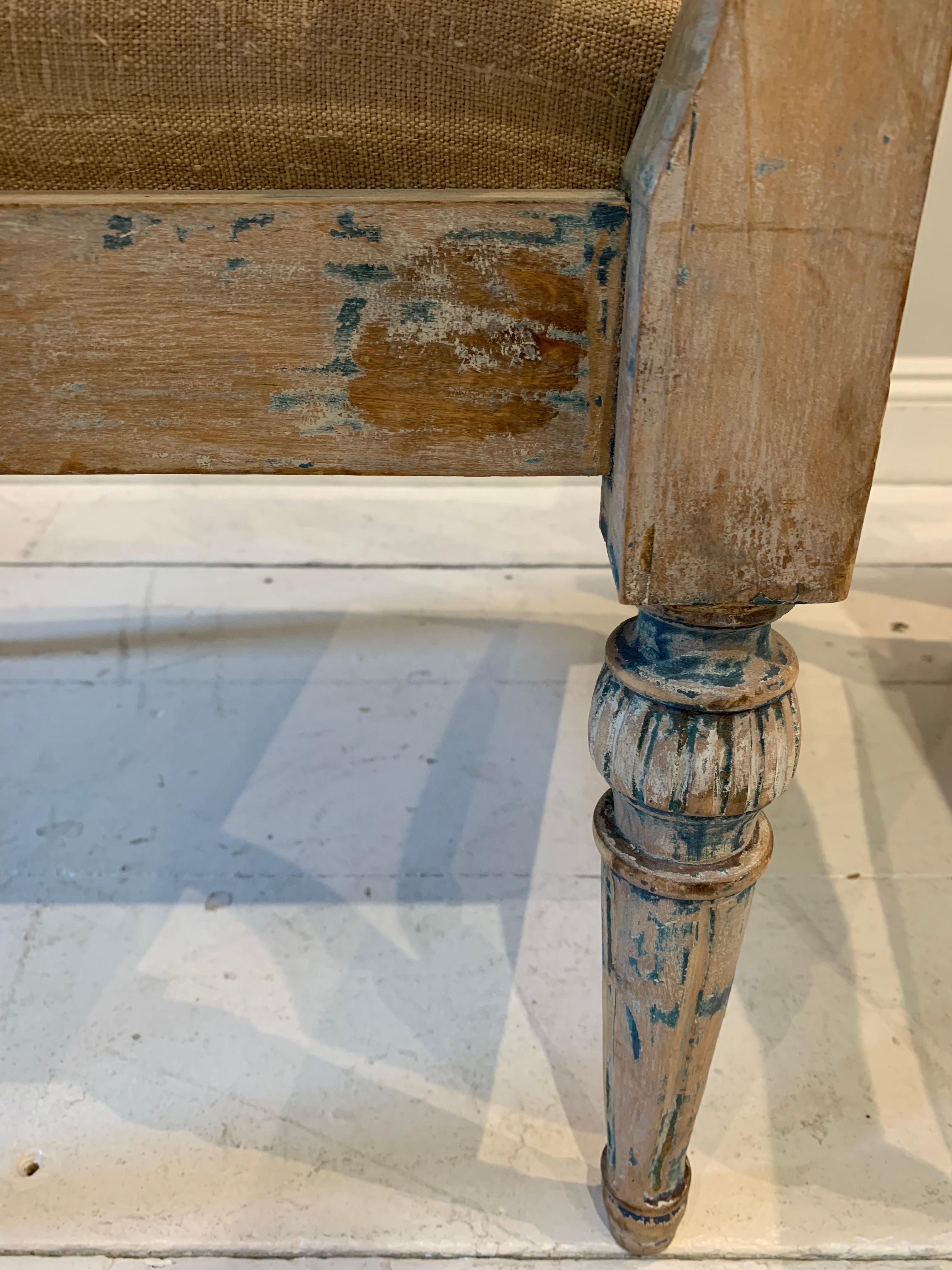 Gustavian Pair of 1920’s Armchairs Hand-Scraped to Their Original Paint For Sale