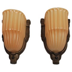 Antique Pair of 1920's Art Deco sconces