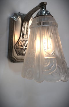 Pair of 1920's Art Deco Wall Sconces by J.  Roberts