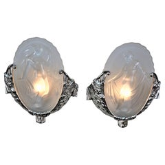 Pair of 1920s Art Deco Wall Sconces by Muller Freres