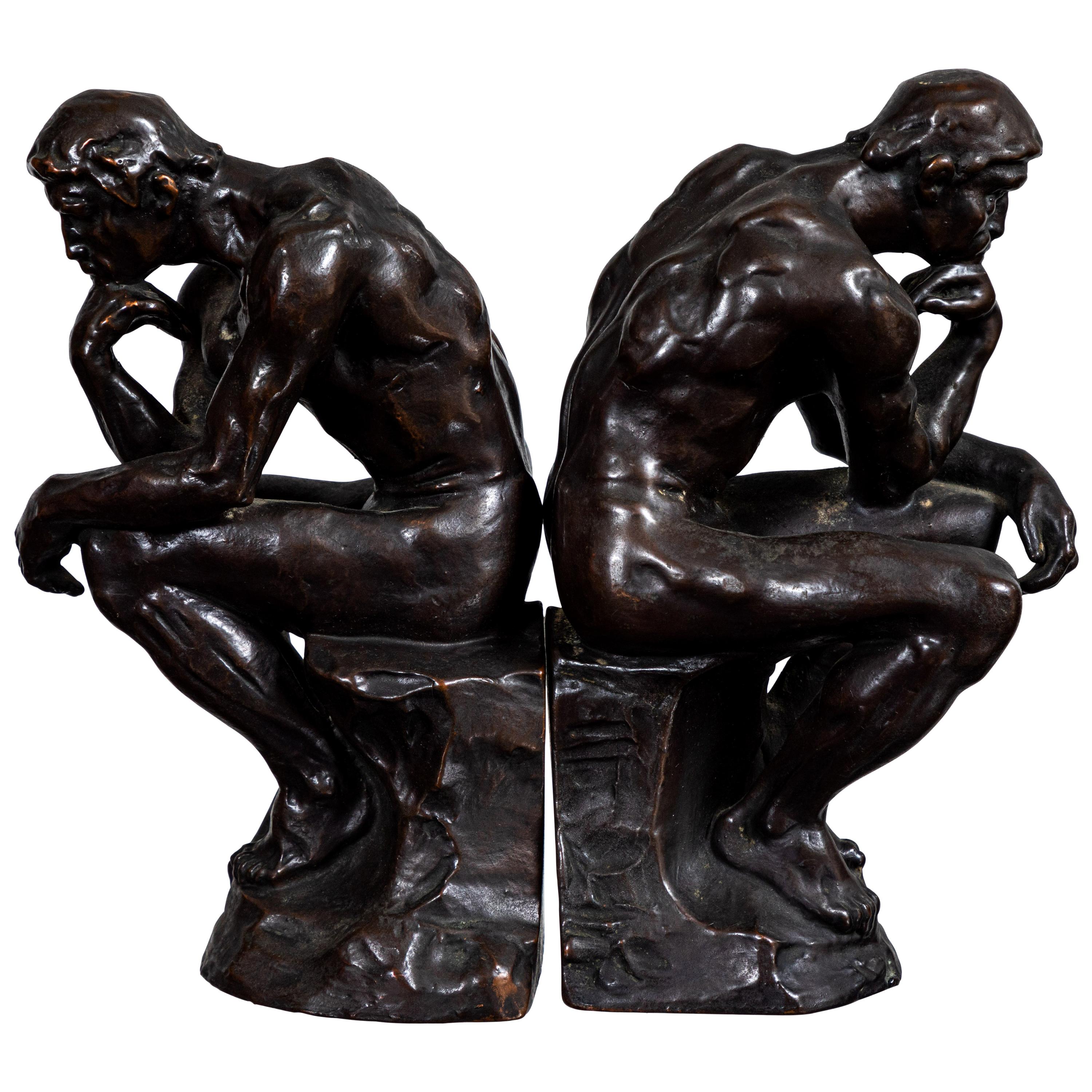 Pair of 1920s Bronze Bookends by Pompeian Bronze Co.