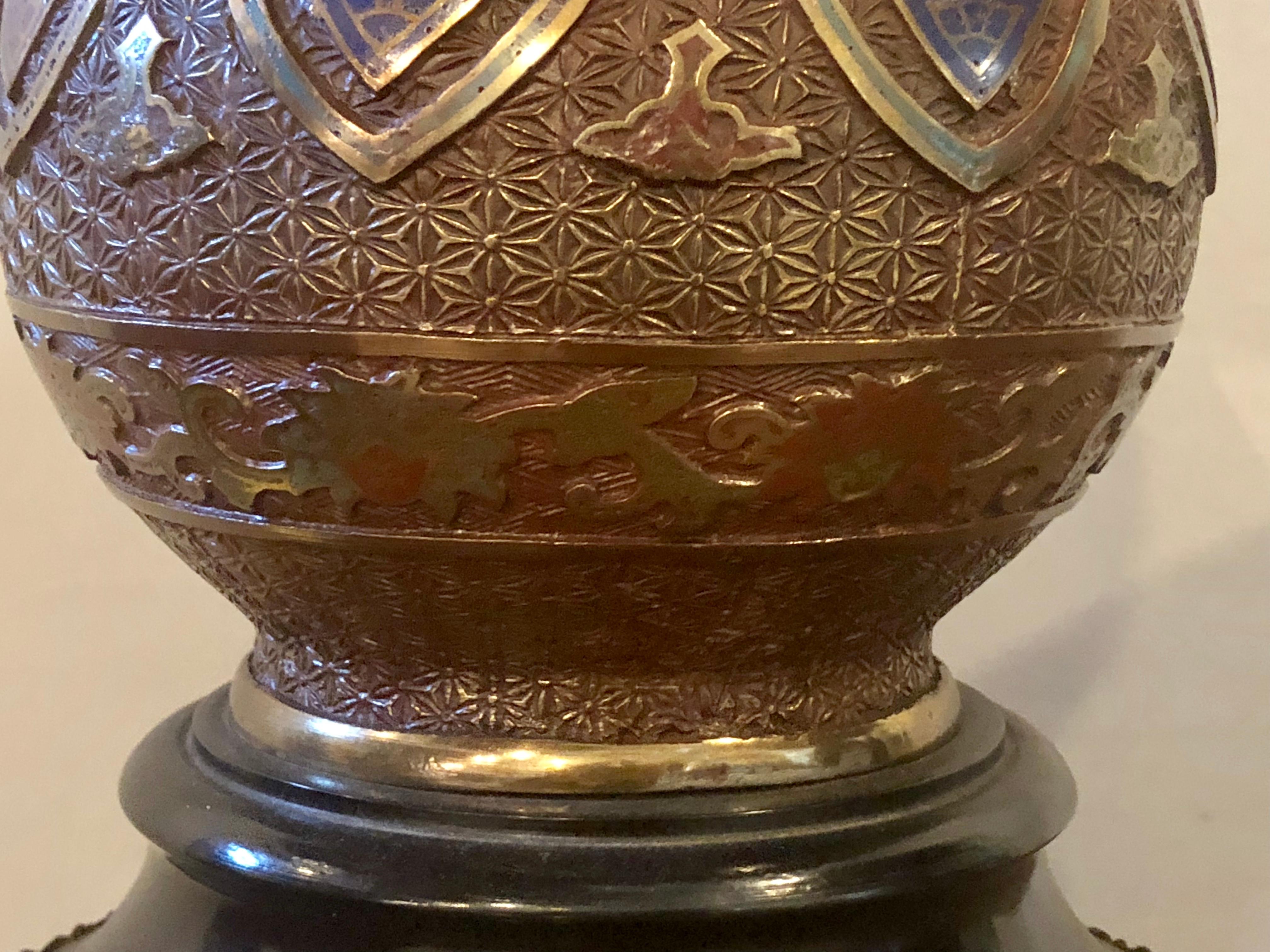 Pair of 1920s Bronze Urn Form Glass Top End or Pedestal Tables 4