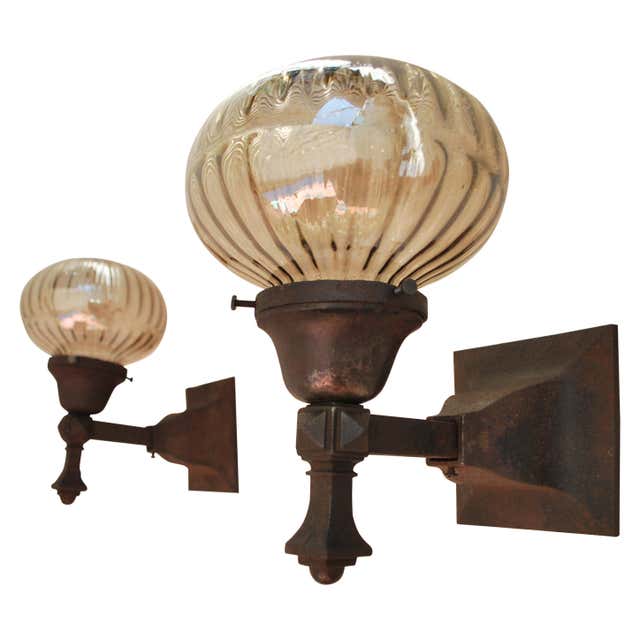1920's American Cast Iron Garden Lantern For Sale at 1stDibs