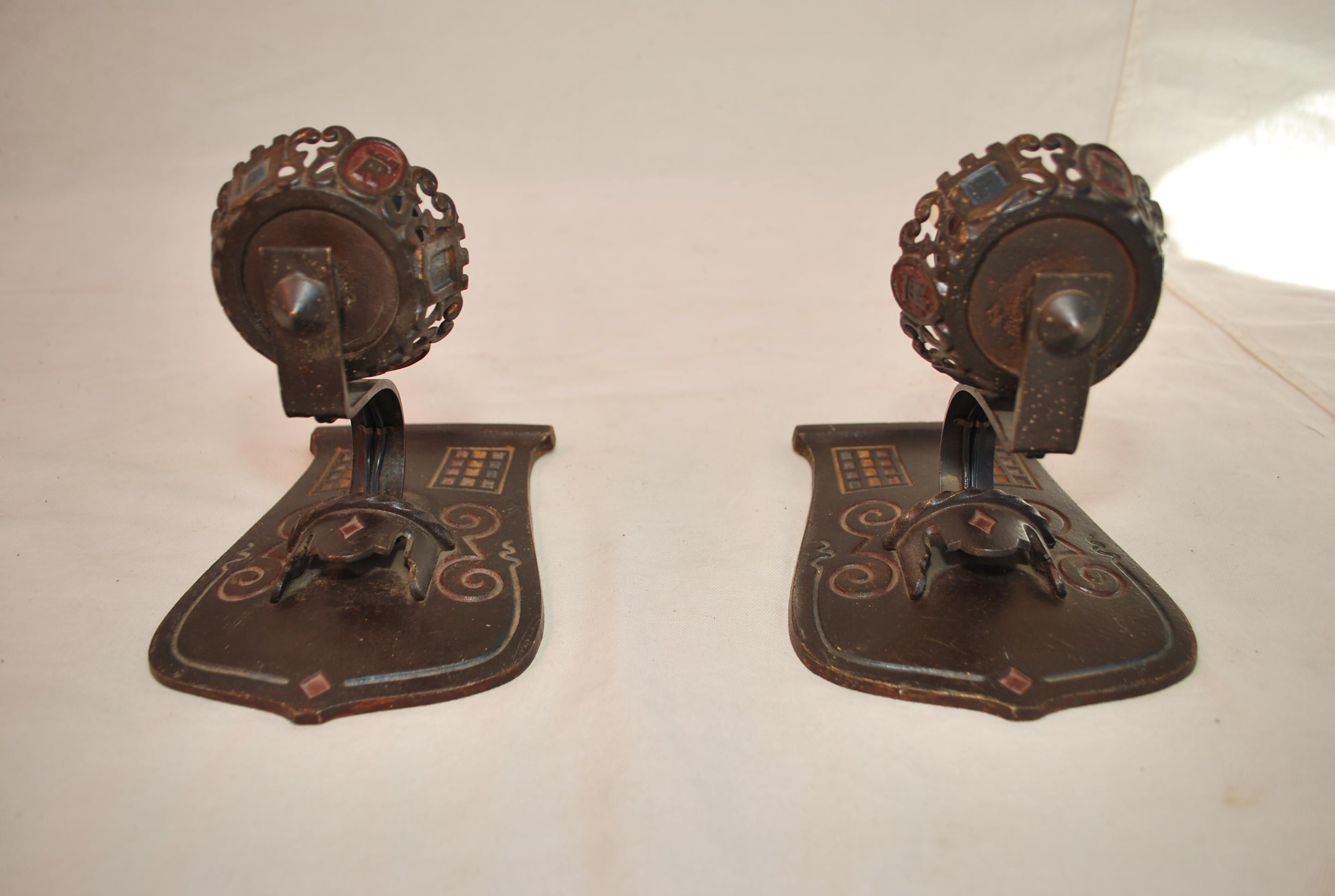 Spanish Colonial Pair of 1920's  cast/wrought iron sconces For Sale