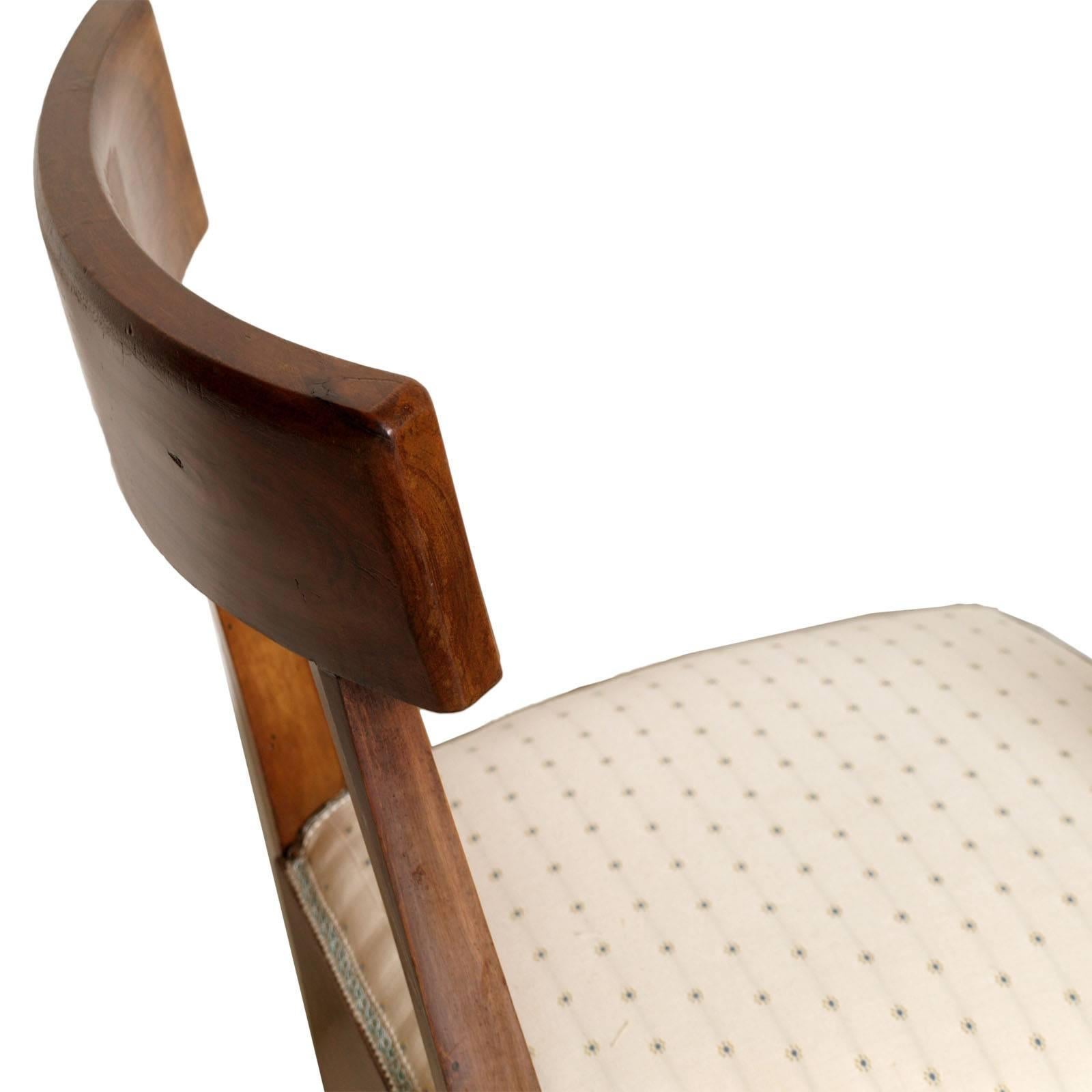 Early 20th Century 1920s Classic Art Deco Italian Chairs, Solid Walnut , Gaetano Borsani attributed For Sale