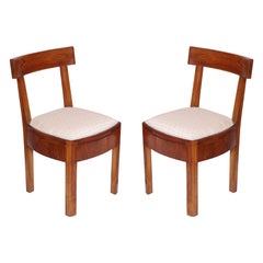 1920s Classic Art Deco Italian Chairs, Solid Walnut , Gaetano Borsani attributed