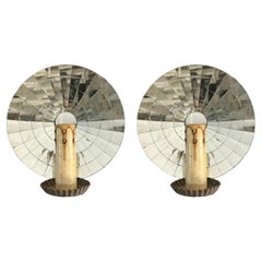 Pair of 1920s Convex Mirrored Sconces