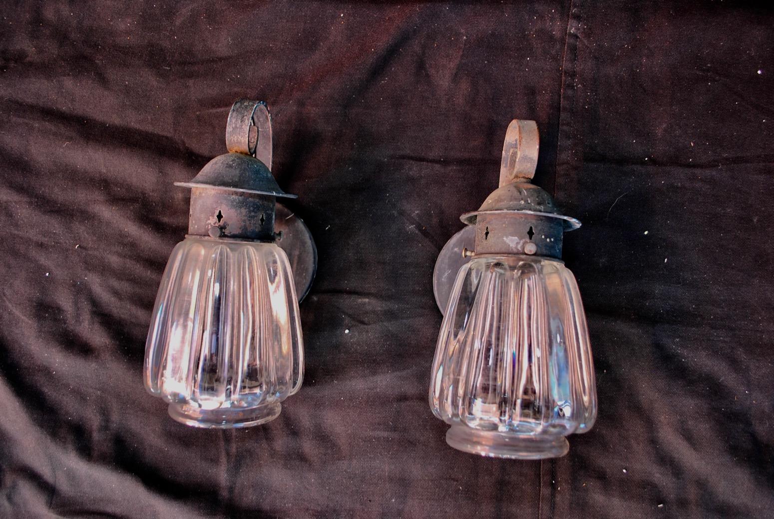 American Pair of 1920s Copper Outdoor Sconces