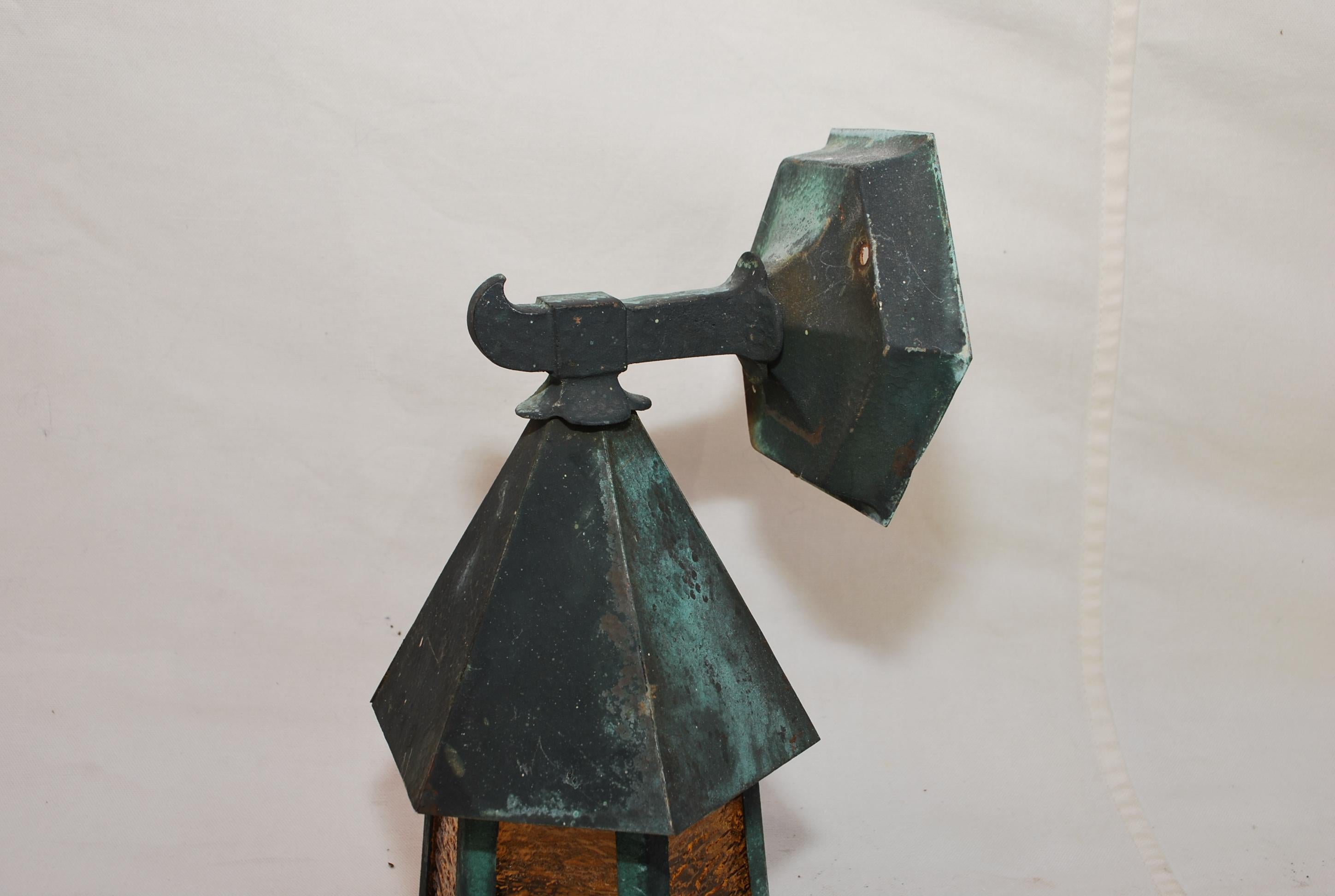 American Pair of 1920's copper outdoor sconces