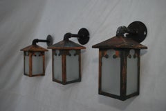 Pair of 1920's copper outdoor sconces  ( IT IS ONLY ONE PAIR