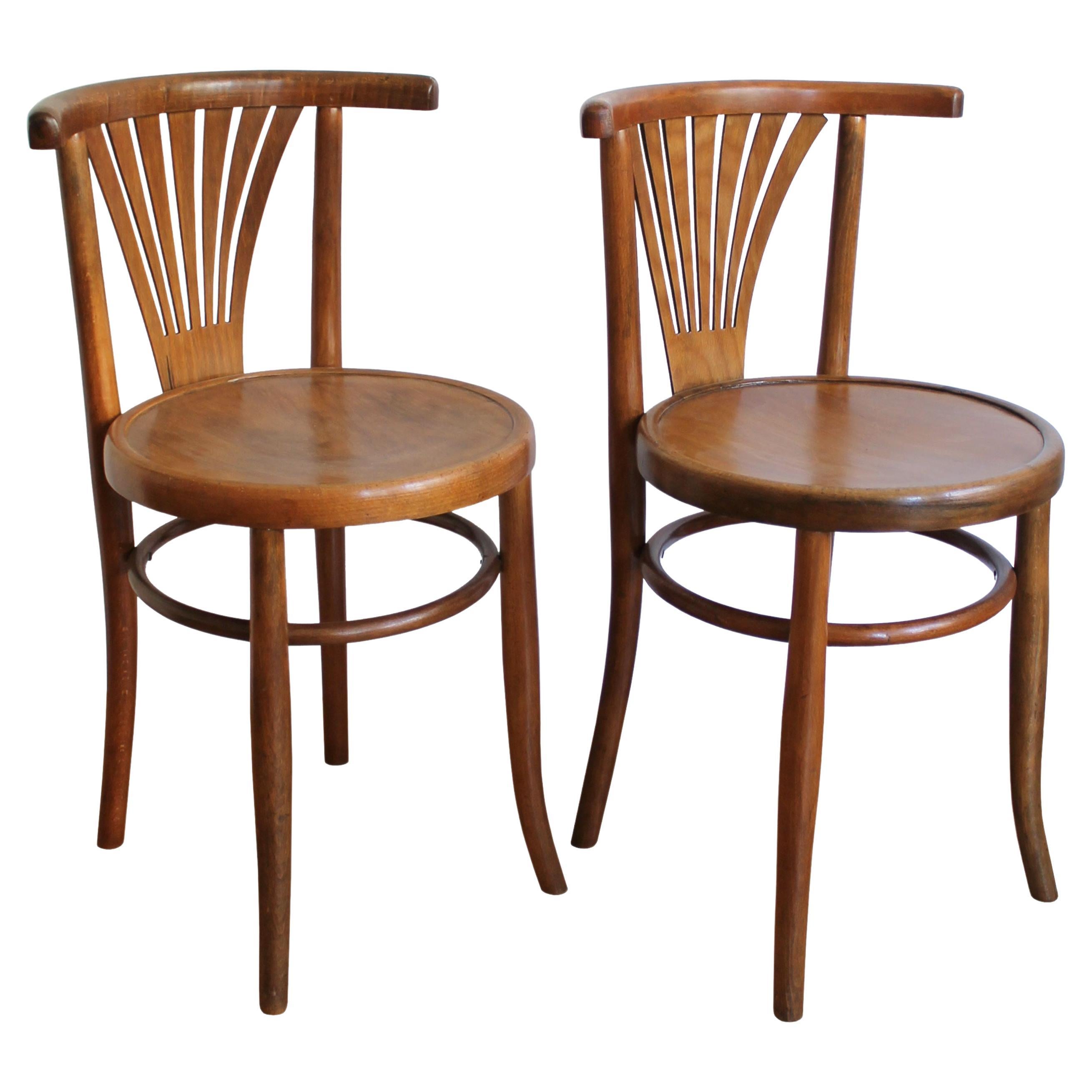 Pair of 1920's dining chairs by Ungvar Uzhorod  For Sale