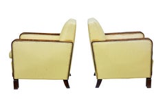 Pair of 1920s Elm Art Deco Club Armchairs