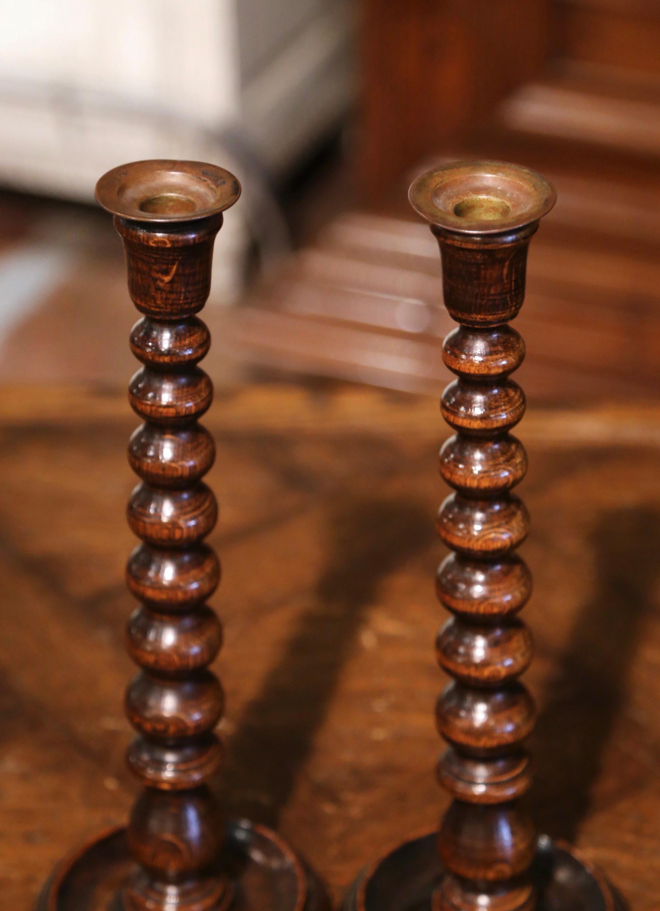 oak candlesticks