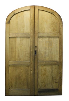 Pair of 1920s Exterior Arched Oak Double Doors