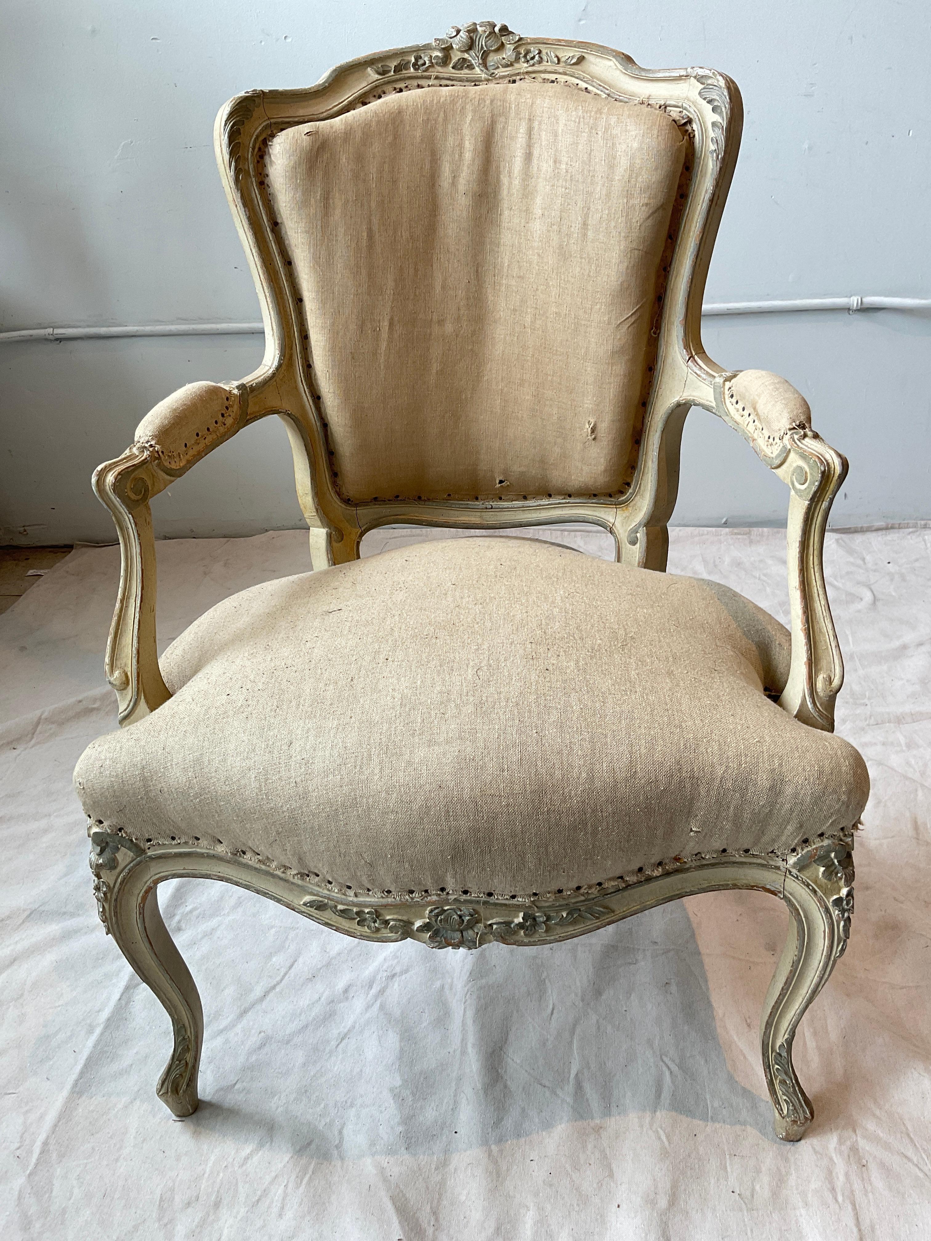 Pair of 1920s French Bergere  Chairs In Good Condition For Sale In Tarrytown, NY
