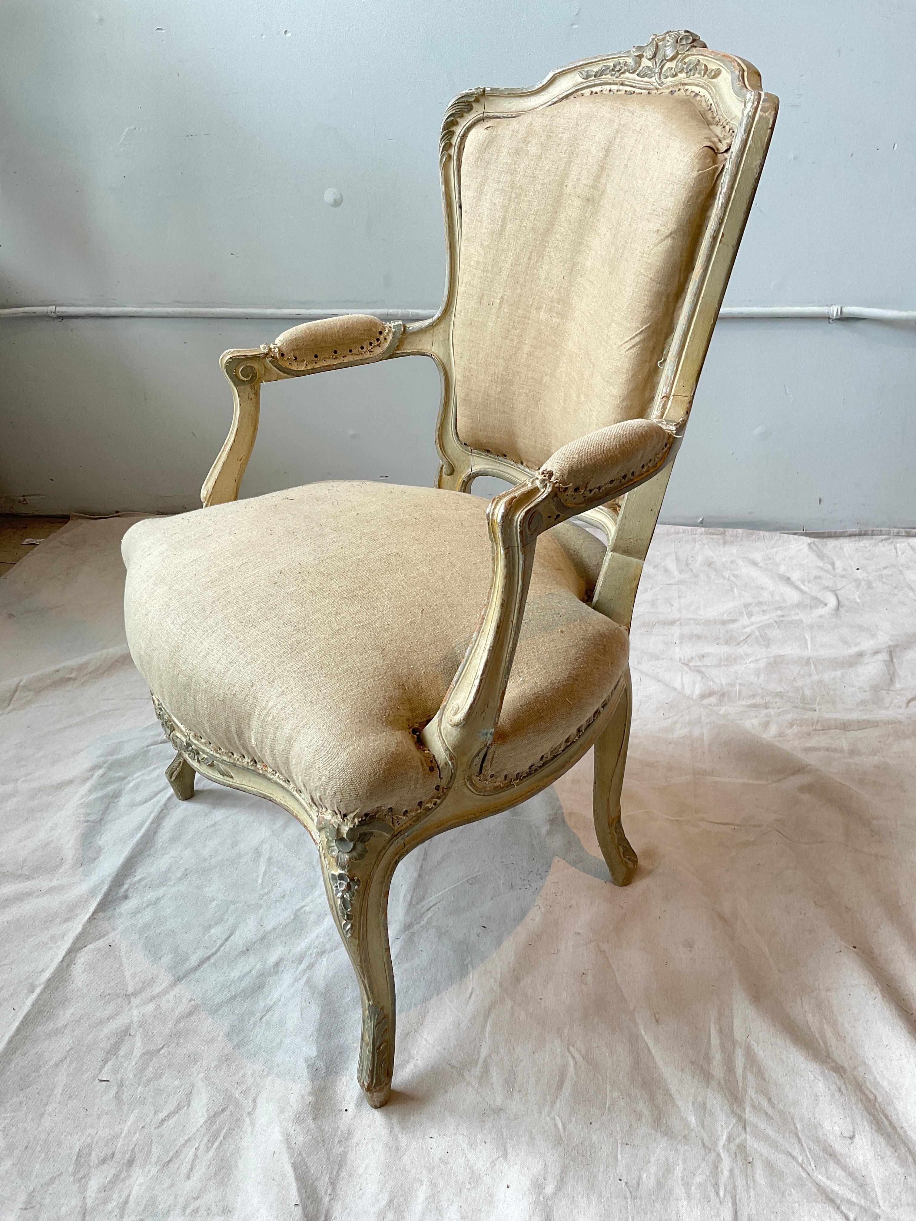 Early 20th Century Pair of 1920s French Bergere  Chairs For Sale