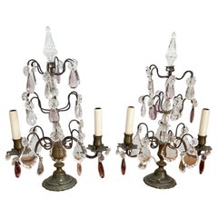 Pair of 1920s French Crystal Girandoles