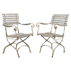 Pair of 1920s French Folding Garden Chairs