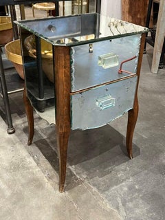 Pair of 1920s French Mirrored Bedside Tables