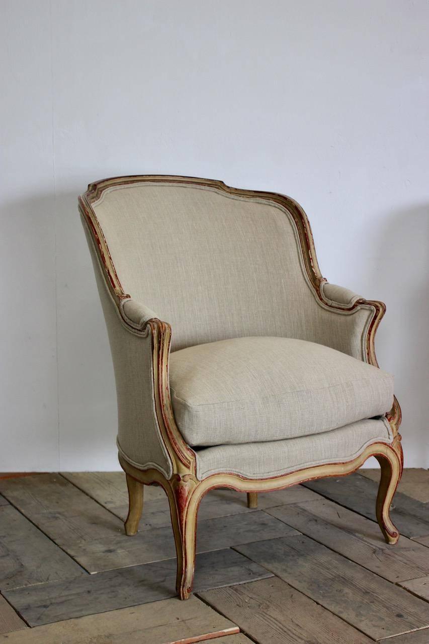 20th Century Pair of 1920s French Painted Armchairs