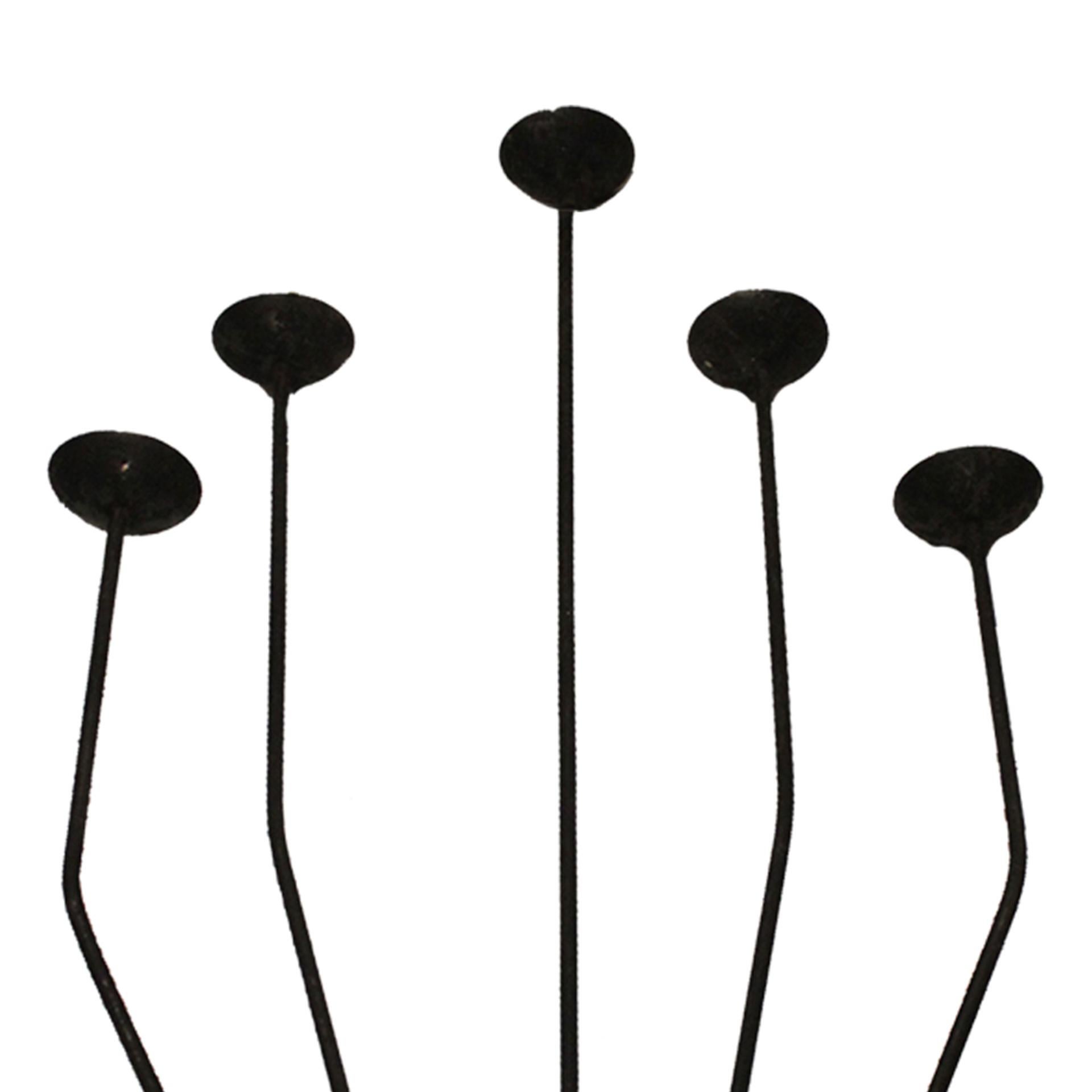 Paire d'appliques murales françaises des années 1920 - Fer noir artisanal avec 7 bras en vente 1