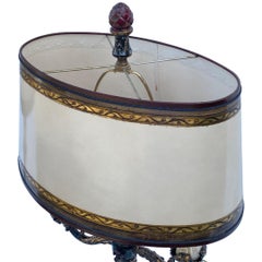 Pair of 1920s Hand Wrought Iron Candlestick Lamp