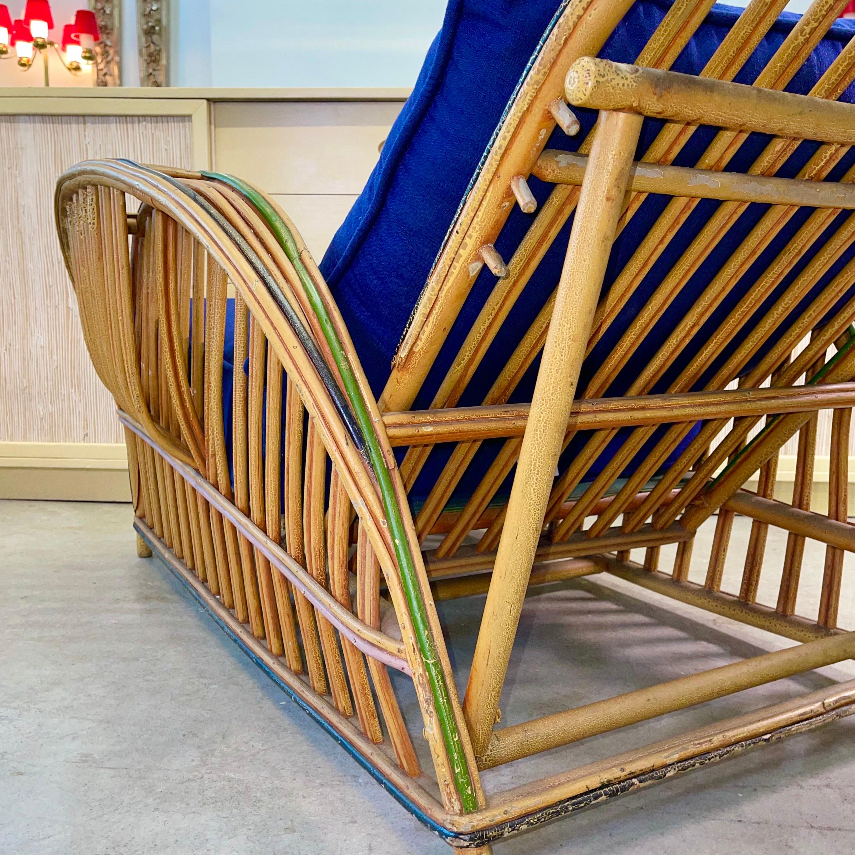 Early 20th Century Pair of 1920s Heywood Wakefield Rattan Lounge Chairs