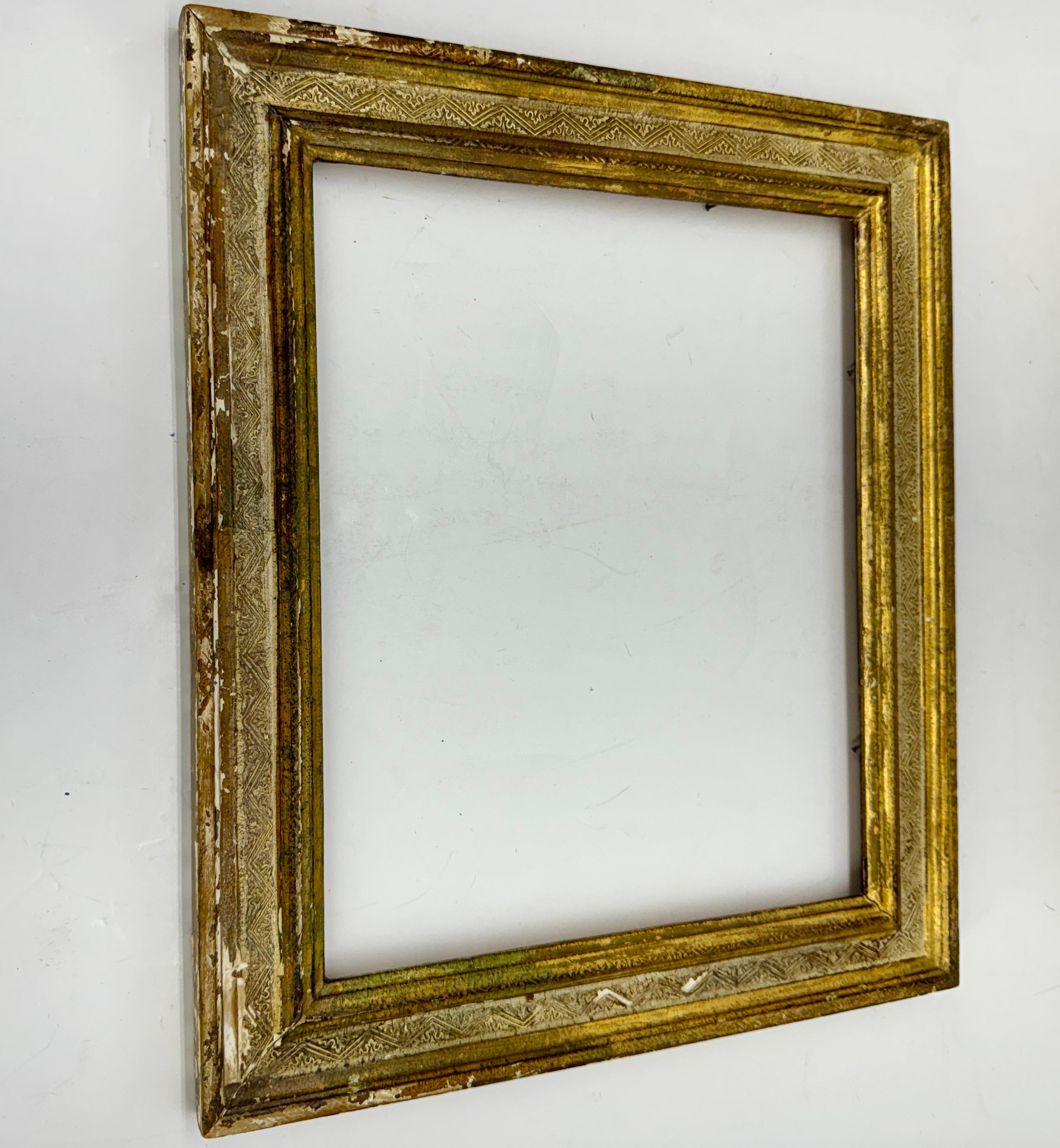 Pair of 1920s Italian Florentine Gold Gilded Wood Art Frame 3