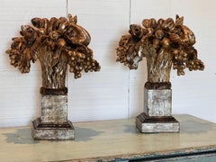 Pair of 1920s Italian Silver Gilt Carvings