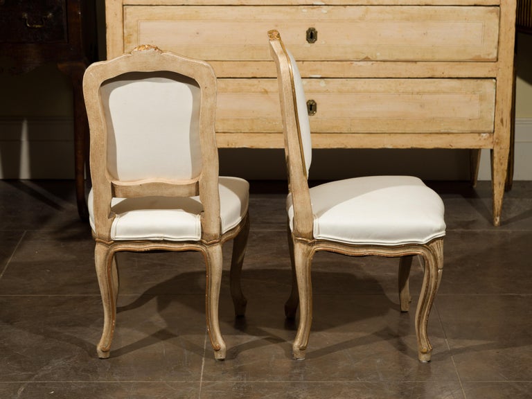 Pair of 1920s Louis XV Style Painted and Gilt Child's Chairs with