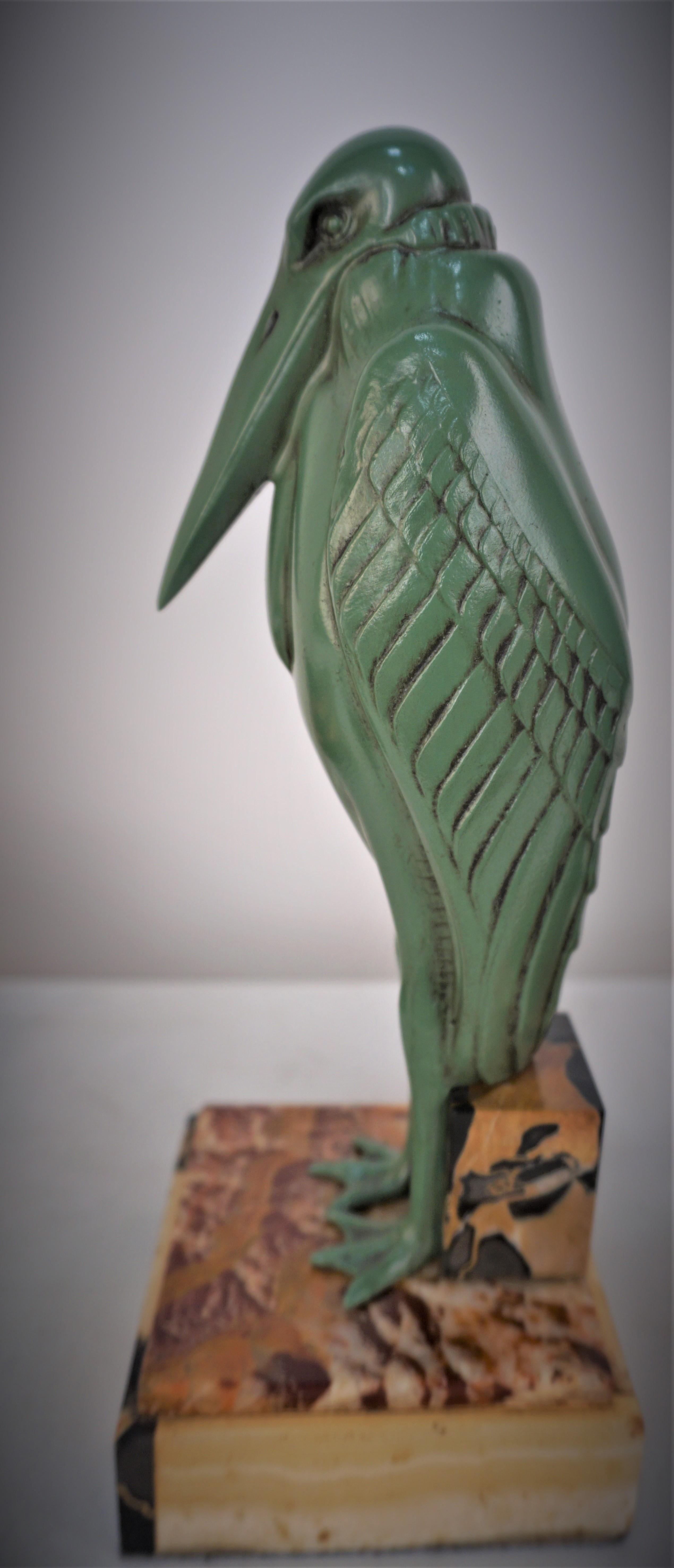 Art Deco Pair of 1920's Marabou Bookends in Style of Louis Albert Carvin