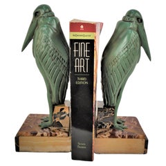 Pair of 1920's Marabou Bookends in Style of Louis Albert Carvin