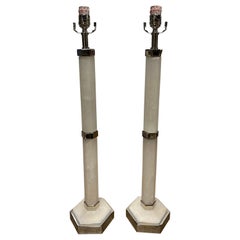 Pair of 1920's Marble Lamps
