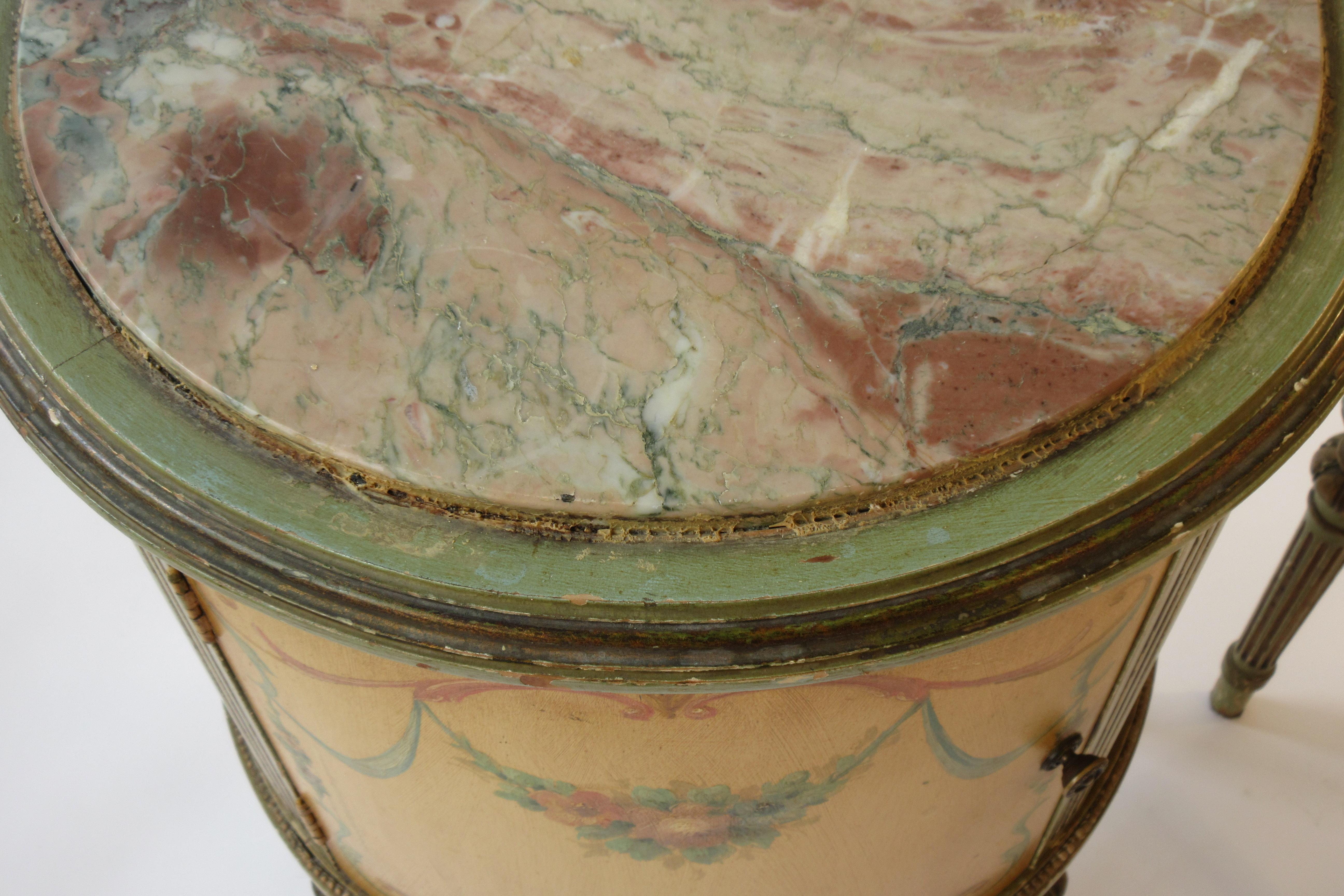 Pair of 1920s Marble-Top Adams Style Demilunes 4