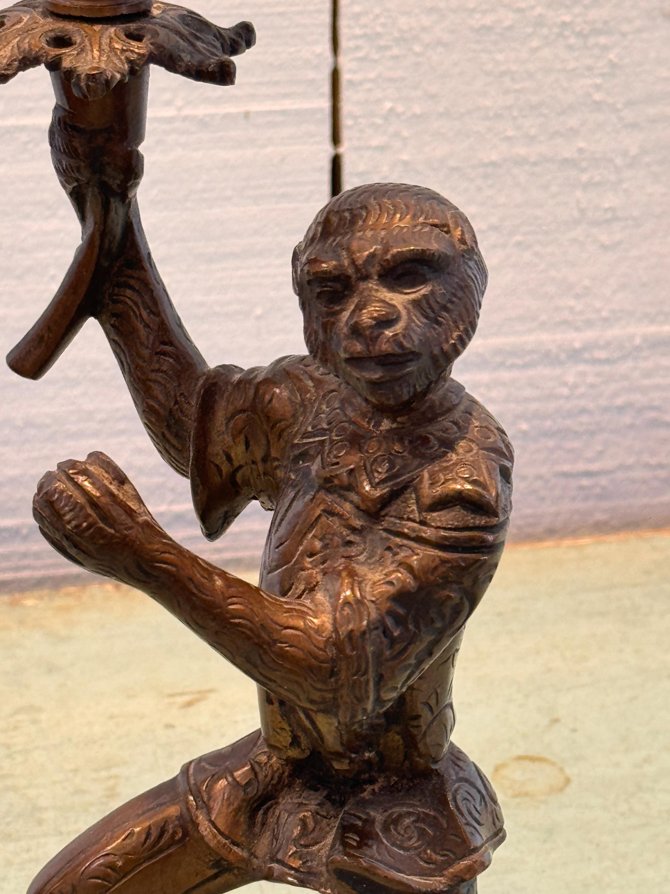 Pair of 1920s Monkey Candelabras 1