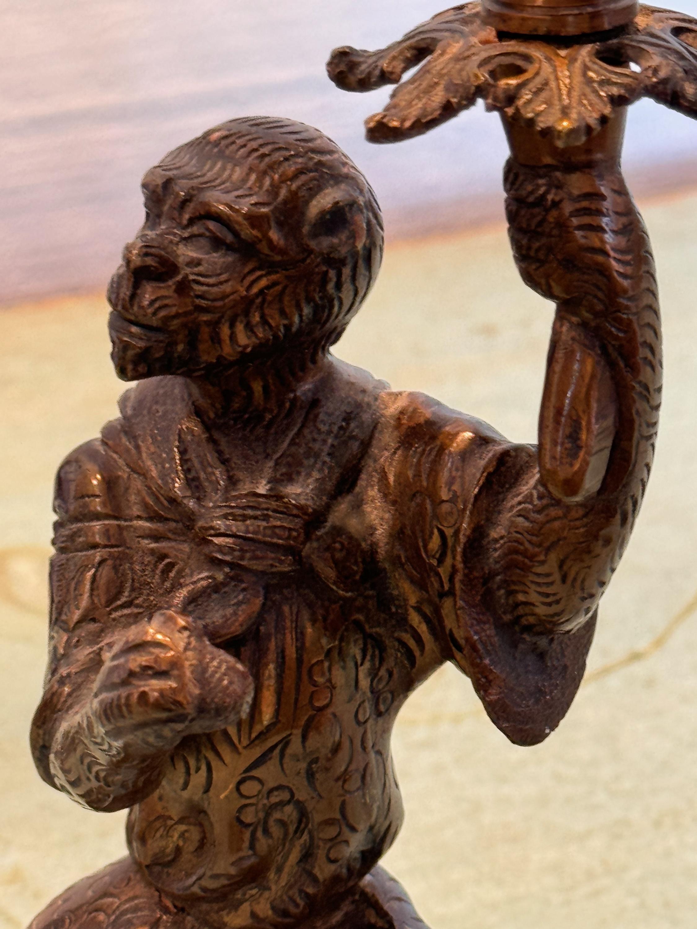 Pair of 1920s Monkey Candelabras 2