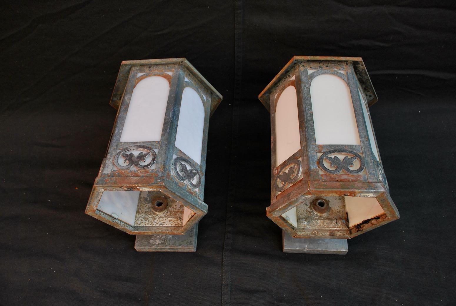 American Pair of 1920's Outdoor Sconces