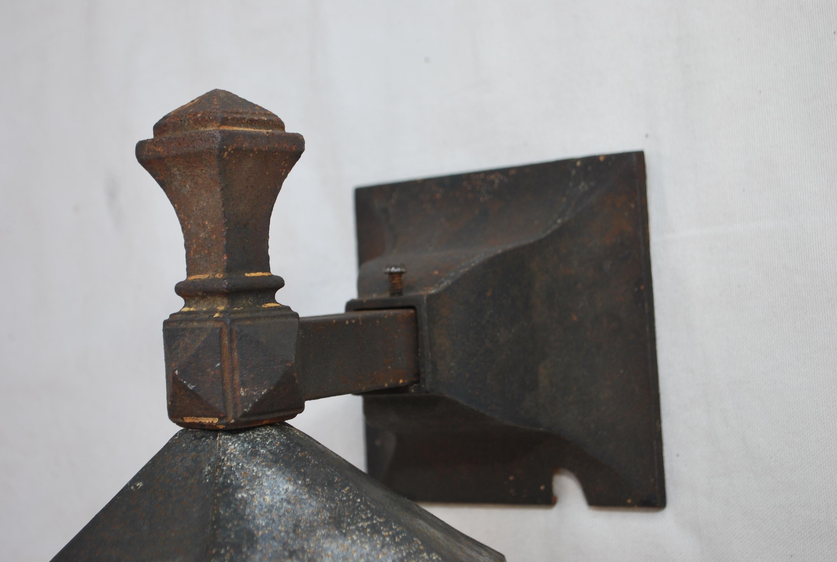 Cast Pair of 1920's outdoor sconces